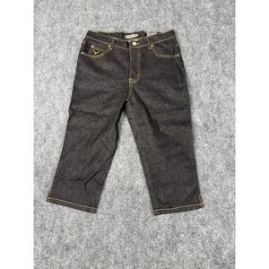 Crest Jeans Dark Wash Embroidered Capri Cropped Denim Pants Size 5 NWT JKC-106BK